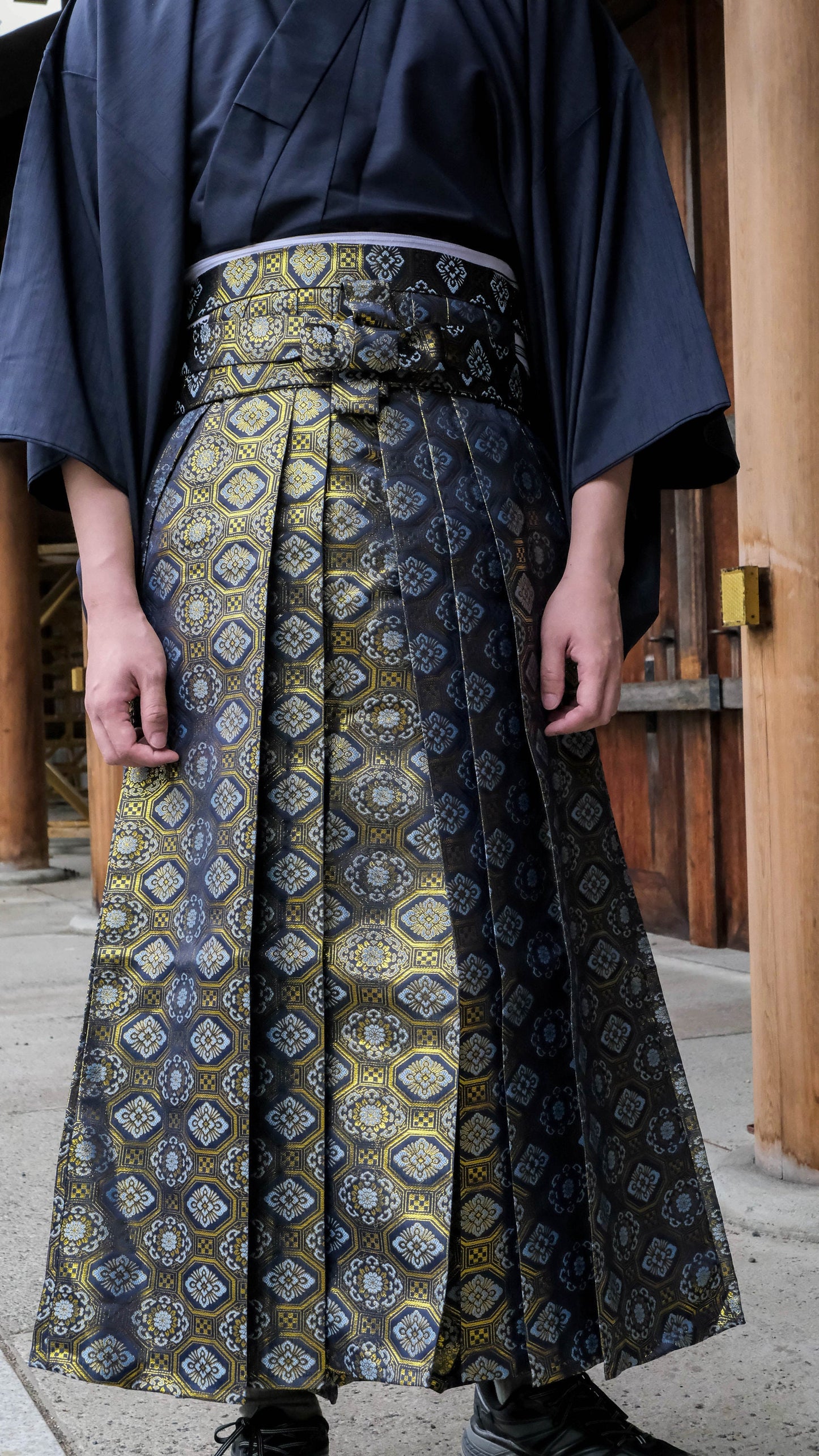 Traditional Men's Hakama & Kimono 2PCS/9PCS Gift Set, Japanese Kimono Pants