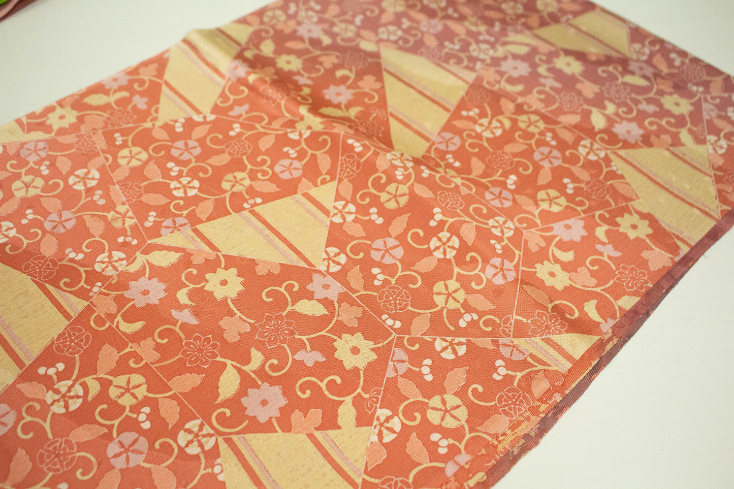 Vintage 4PCs Silk Obiage Set: Kimono Sash, Set XG (Good Condition)