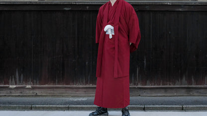 Men's Traditional Kimono 4PCS Gift Set:  Kimono, Haori Jacket, Obi Belt, & Koshi Himo- Customizable Kamon Available