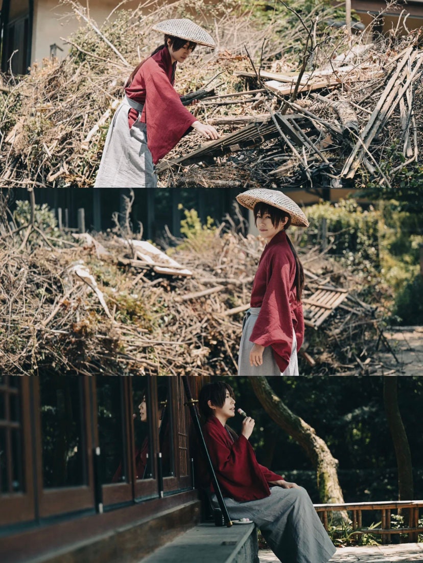 Men's Hakama Pants (4 Colors), Koshi Himo, Tabi Socks: Kimono Pants Gift Set, Ceremonial Wear, Rurouni Kenshin Cosplay