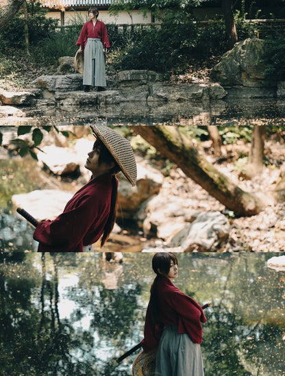 Men's Hakama Pants (4 Colors), Koshi Himo, Tabi Socks: Kimono Pants Gift Set, Ceremonial Wear, Rurouni Kenshin Cosplay