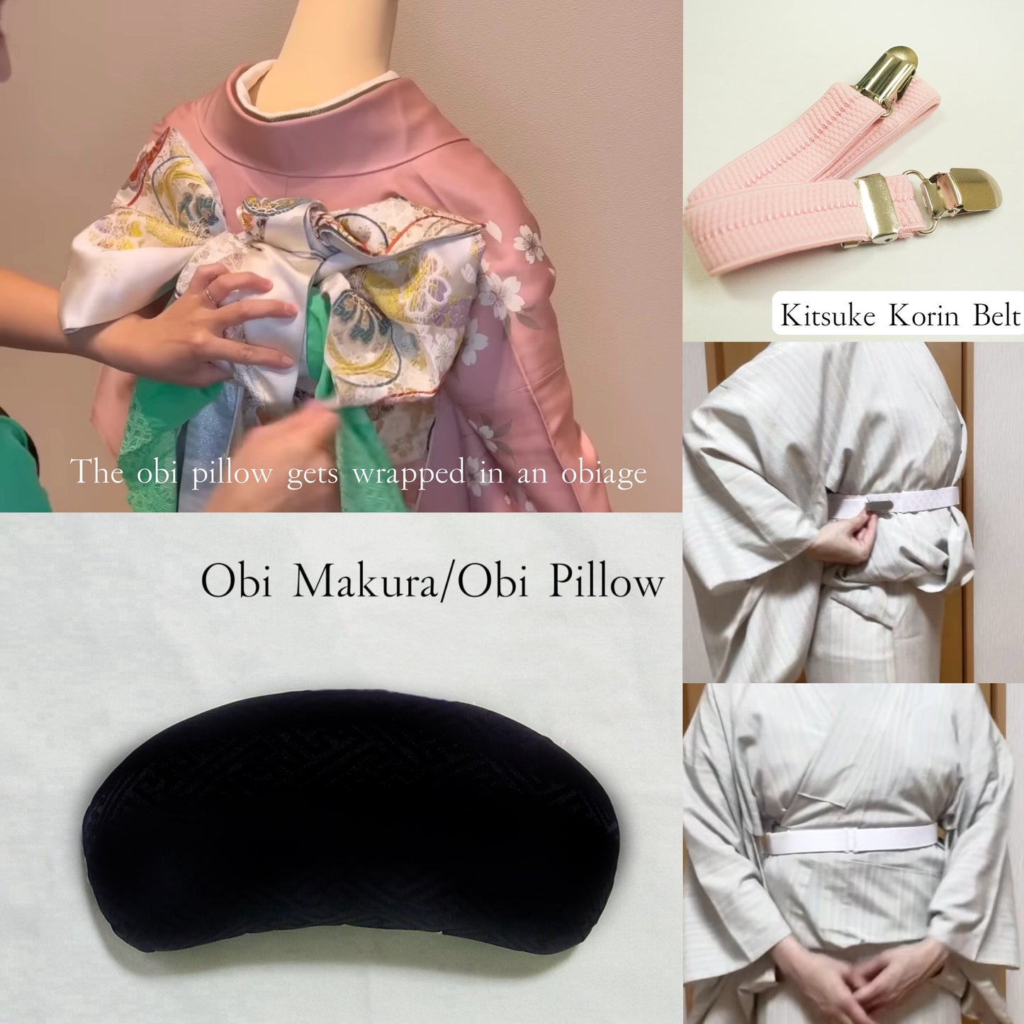 Kimono Kitsuke Tools: Not in a Set, Nagajuban, HadaJuban, Erishin, Obi Pillow, Datejime Belt, etc