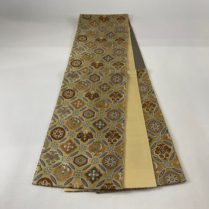 Vintage Japanese Silk Obi Belt: Fukuro Kimono Sash (436x31cm)