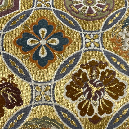 Vintage Japanese Silk Obi Belt: Fukuro Kimono Sash (436x31cm)