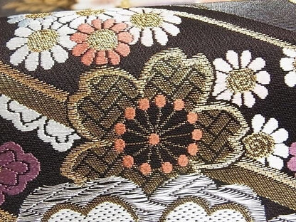 Vintage Floral Silk Obi Belt - Rank A Kimono Obi