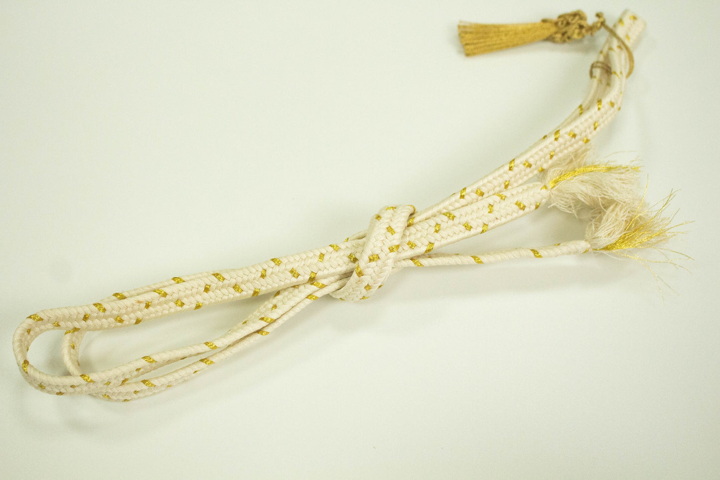 White Kimono Obijime Cord Collection: Japanese Kimono Belt Accessories- Set M