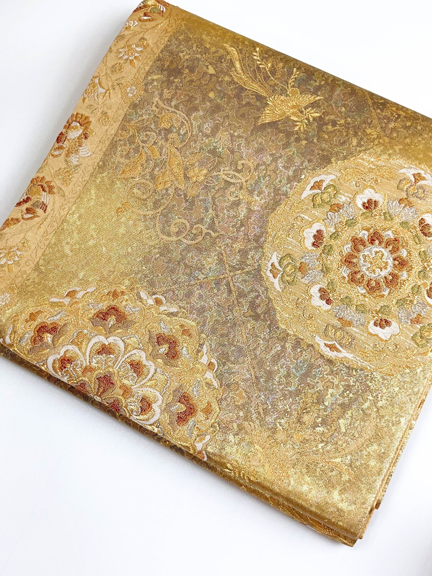 Patterned Vintage Silk Fukuro Obi Belt - Purple Kimono Obi, Rank A+ (OB84)