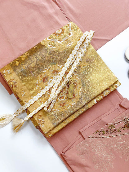 Patterned Vintage Silk Fukuro Obi Belt - Purple Kimono Obi, Rank A+ (OB84)