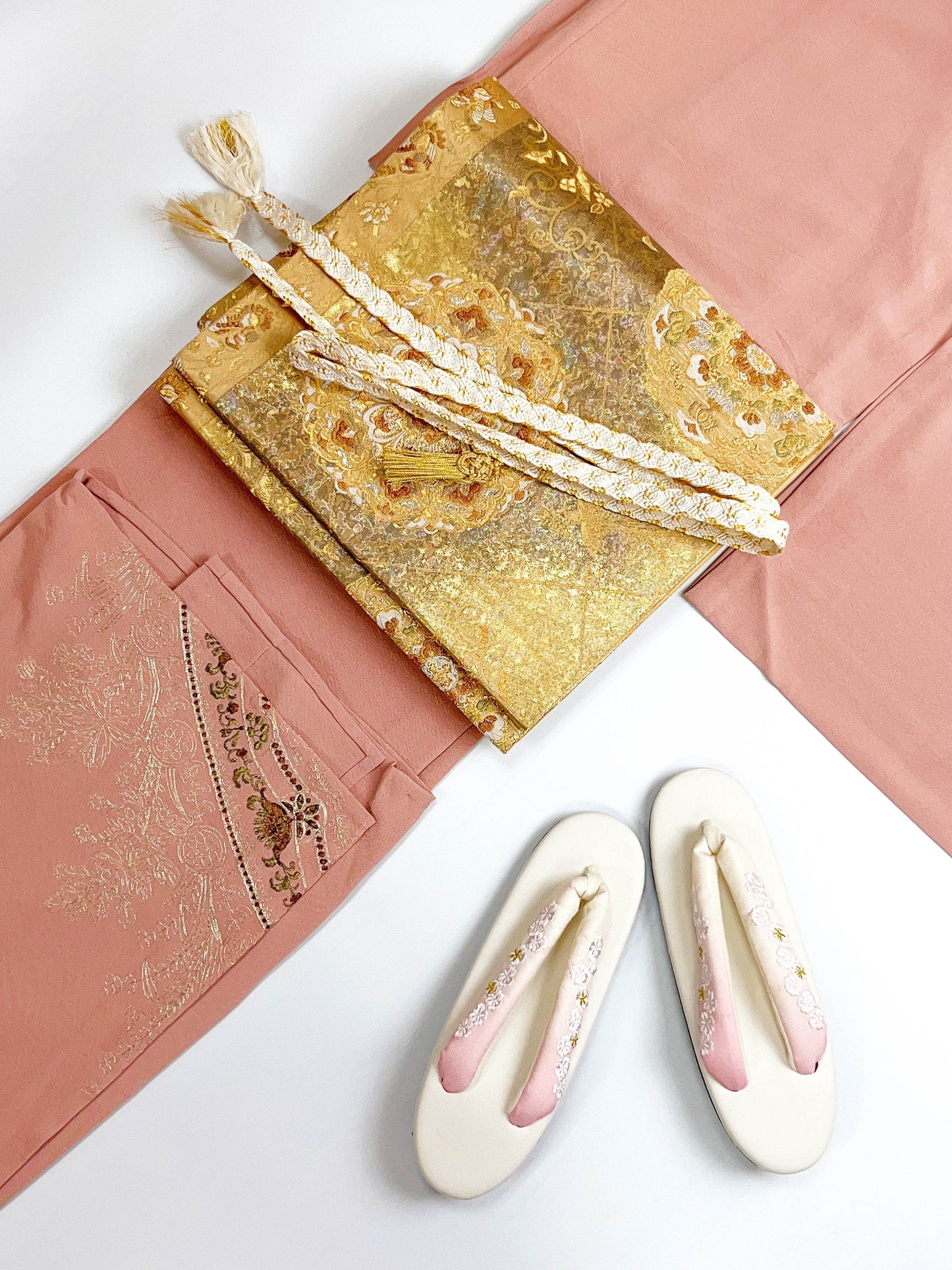 Patterned Vintage Silk Fukuro Obi Belt - Purple Kimono Obi, Rank A+ (OB84)