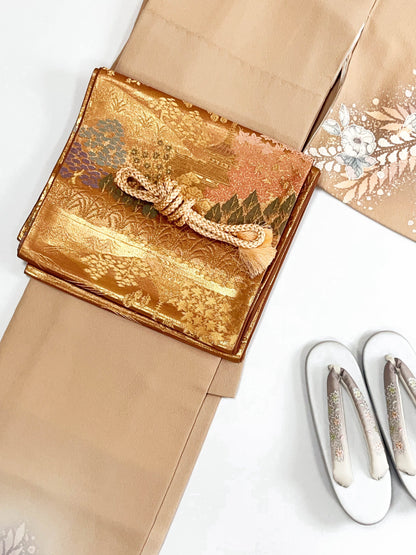 Vintage Silk Tsukesage Kimono: Japanese Floral Dress, A85