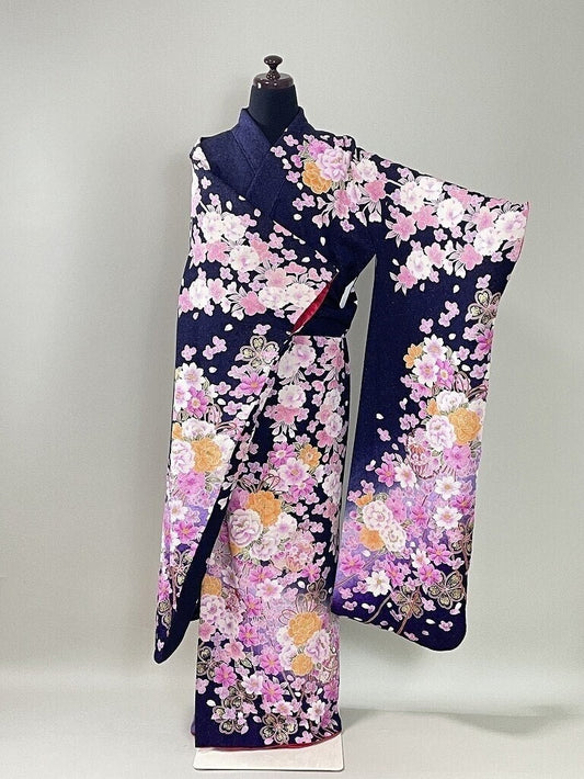 Rank A- Japanese Furisode Kimono/ B32