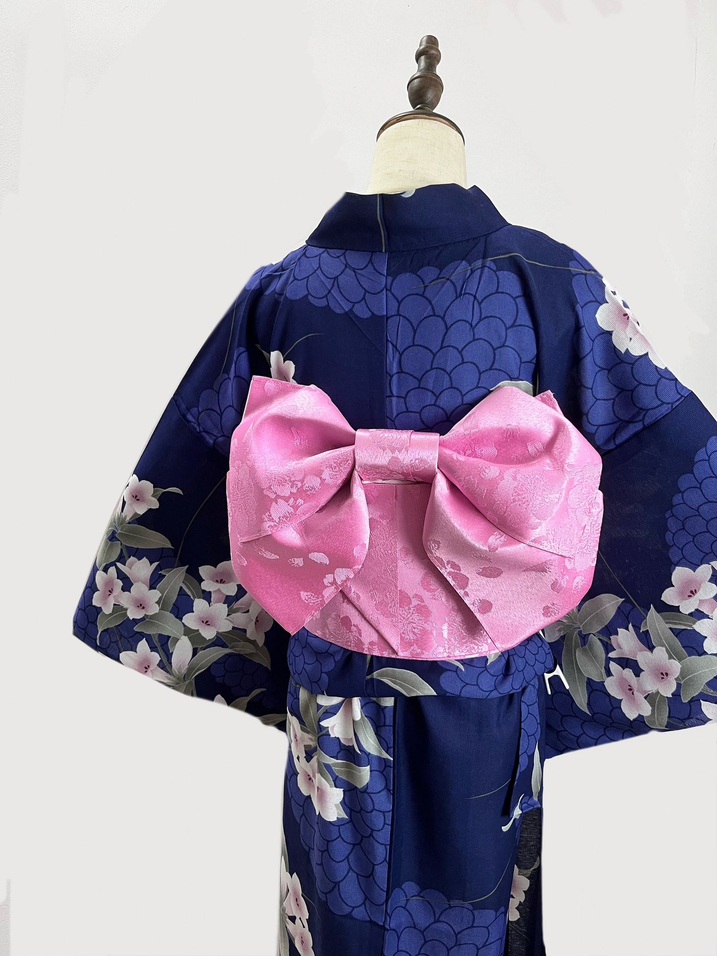 Pink Tsuke Obi, Pre-Tied Obi Belt, Easy Wear Obi Belt