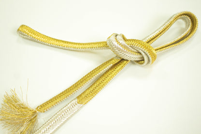 Gold & Silver Kimono Obijime Cord Collection- Japanese Kimono Belt Accessories (Set F)