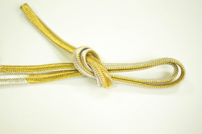Gold & Silver Kimono Obijime Cord Collection- Japanese Kimono Belt Accessories (Set F)