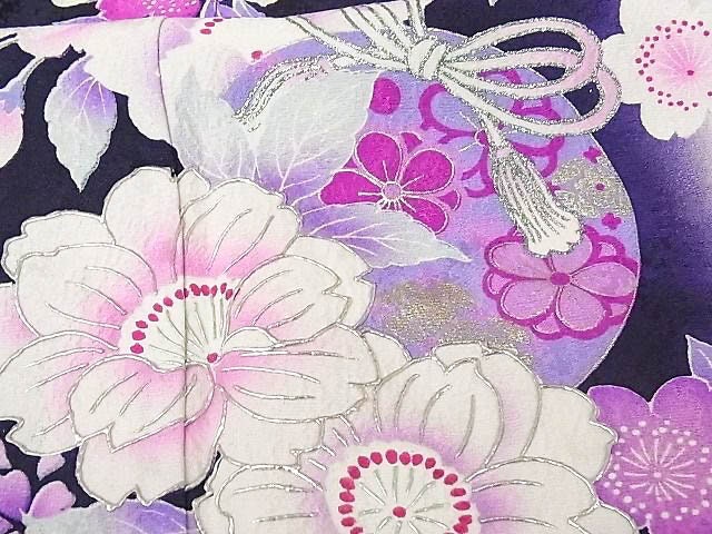 Rank A+ Japanese Vintage Furisode Kimono/ Purple Furisode/ B27