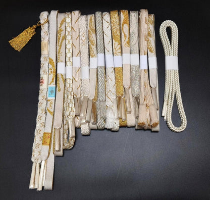 Brand New Silk Obijime Cord: White Formal Kimono Obi Ties