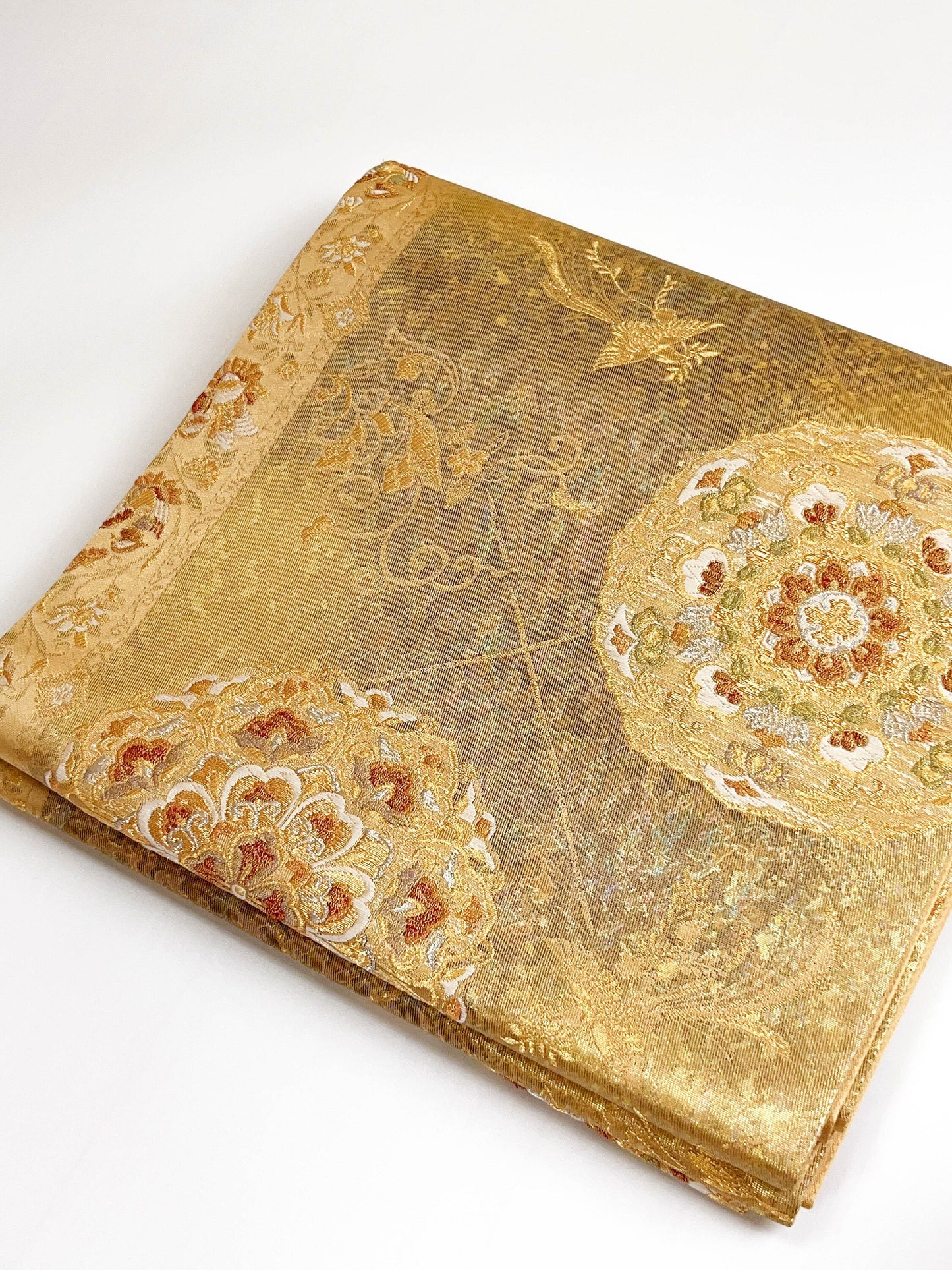 Patterned Vintage Silk Fukuro Obi Belt - Purple Kimono Obi, Rank A+ (OB84)