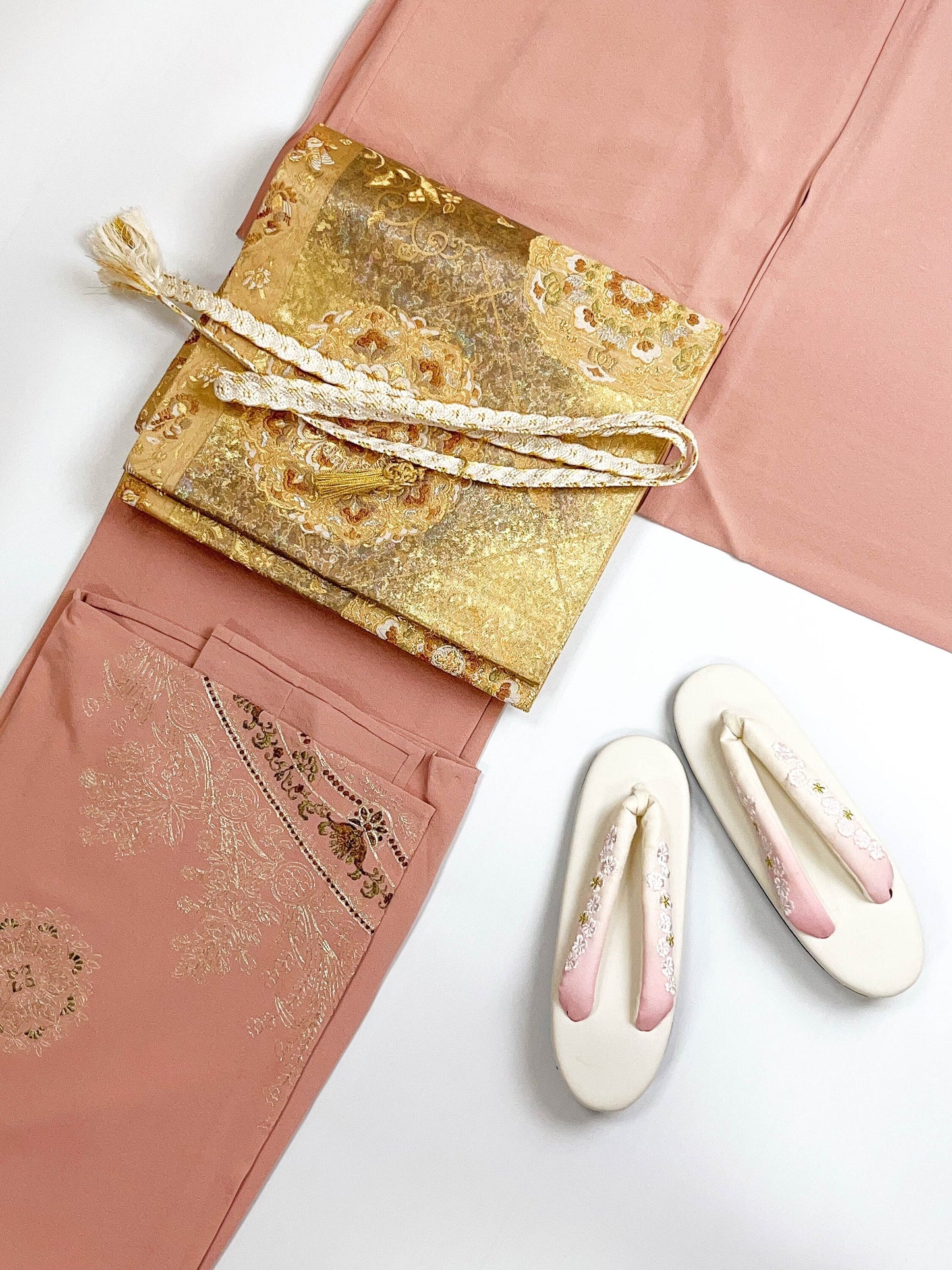 Patterned Vintage Silk Fukuro Obi Belt - Purple Kimono Obi, Rank A+ (OB84)