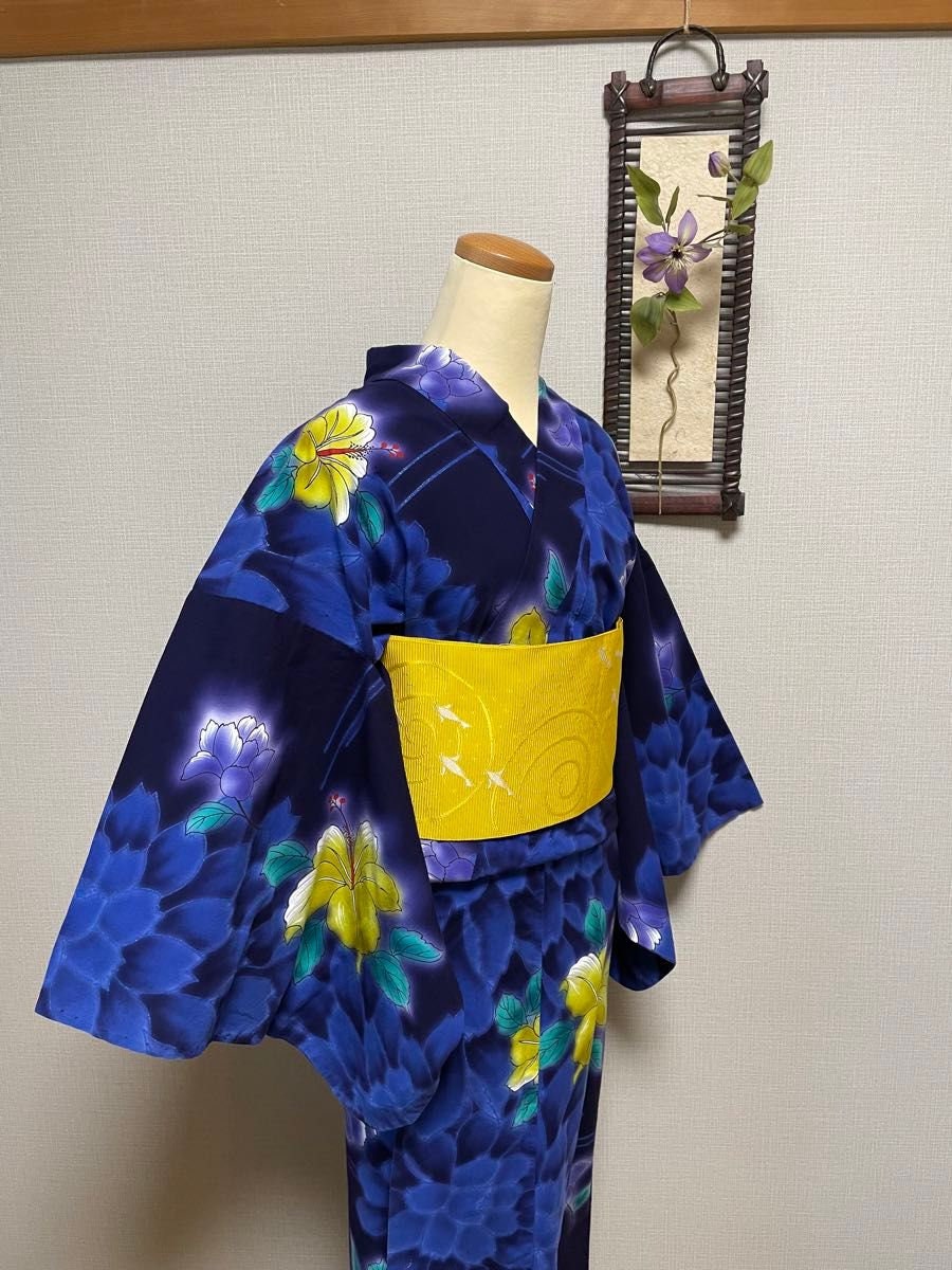 Floral Yellow/White/Black Tsuke Obi Blind Box: Pre-tied Japanese Kimono Belt