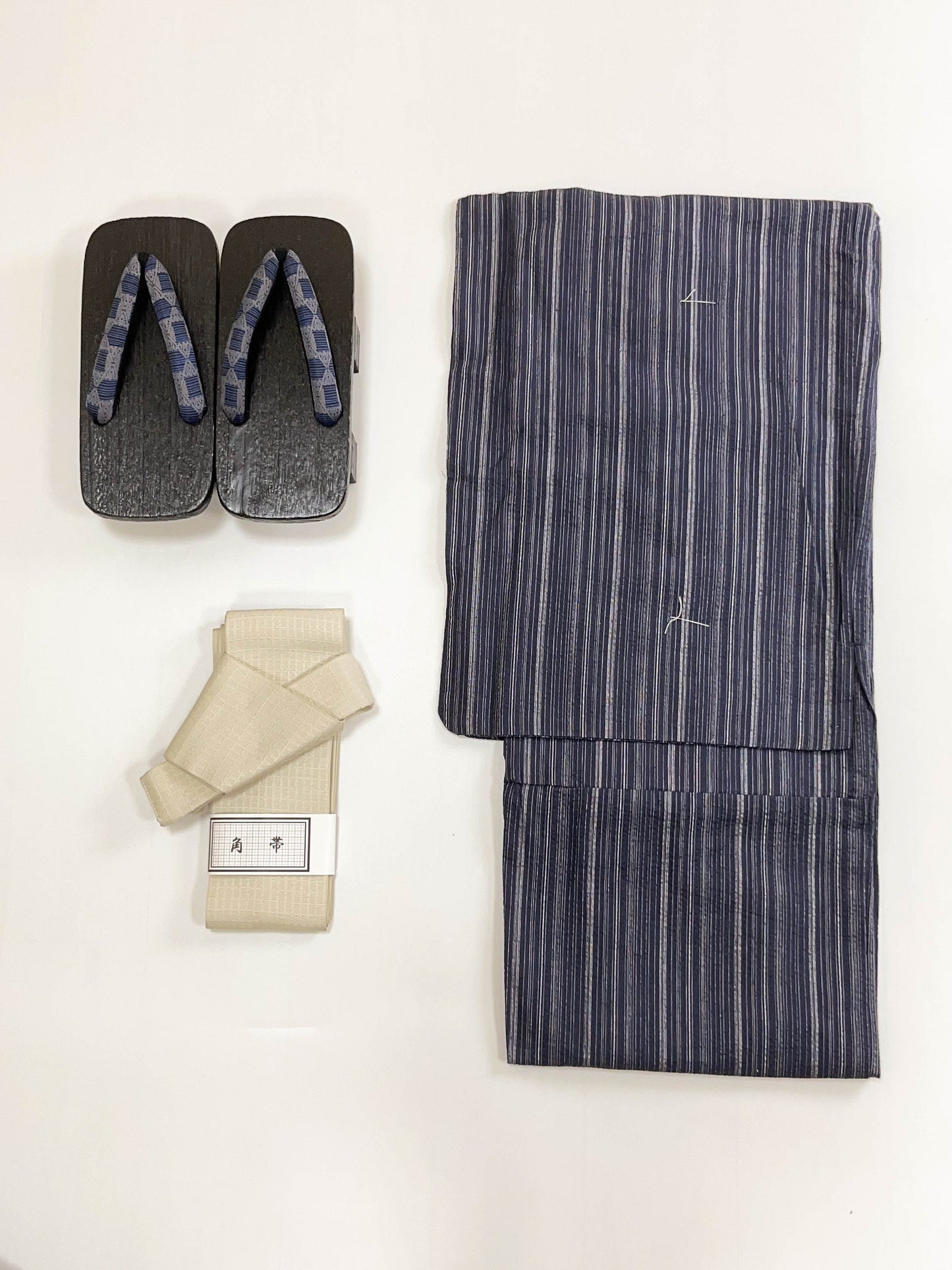 Men Yukata Sets with Kaku Obi (& Men's Geta Sandals)/Men Summer Yukata Sets