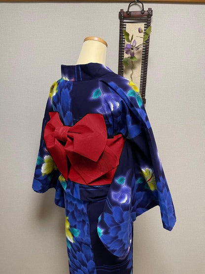 Floral Pre-tied Obi Belt: Easy Japanese Yukata Bow - Red & Pink Blind Box