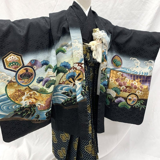 Traditional Boy's Kimono Haori Jacket/Boy's Kimono Nagagi/Boy's Hakama (Blind box)