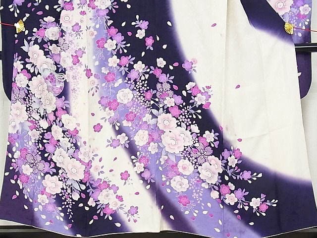 Rank A+ Japanese Vintage Furisode Kimono/ Purple Furisode/ B27