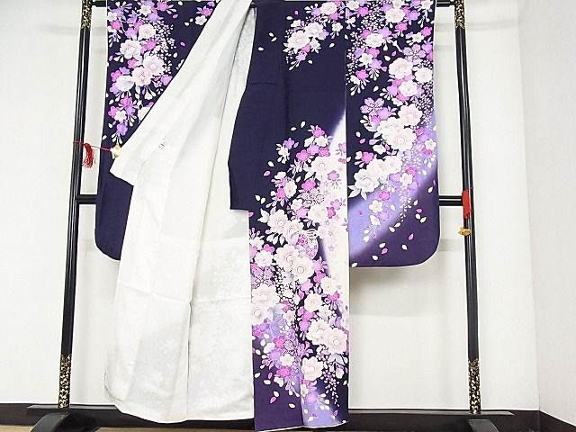 Rank A+ Japanese Vintage Furisode Kimono/ Purple Furisode/ B27