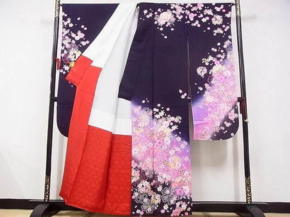 Traditional Vintage Japanese Furisode Kimono Women, A134