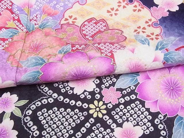 Traditional Vintage Japanese Furisode Kimono Women, A134