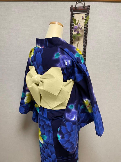 Floral Yellow/White/Black Tsuke Obi Blind Box: Pre-tied Japanese Kimono Belt