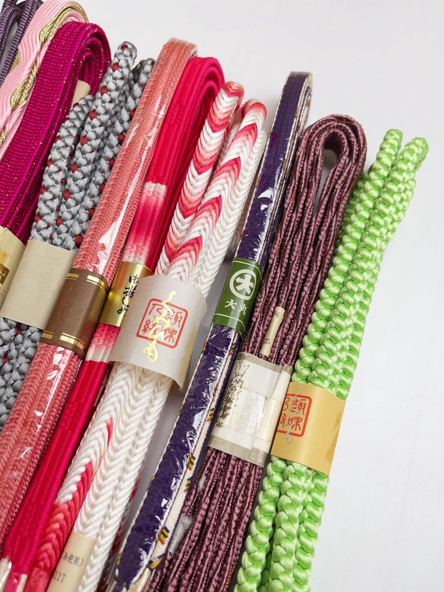 Japanese Obijime Cord Collection: Japanese Kimono Belt, Unused Condition, S03