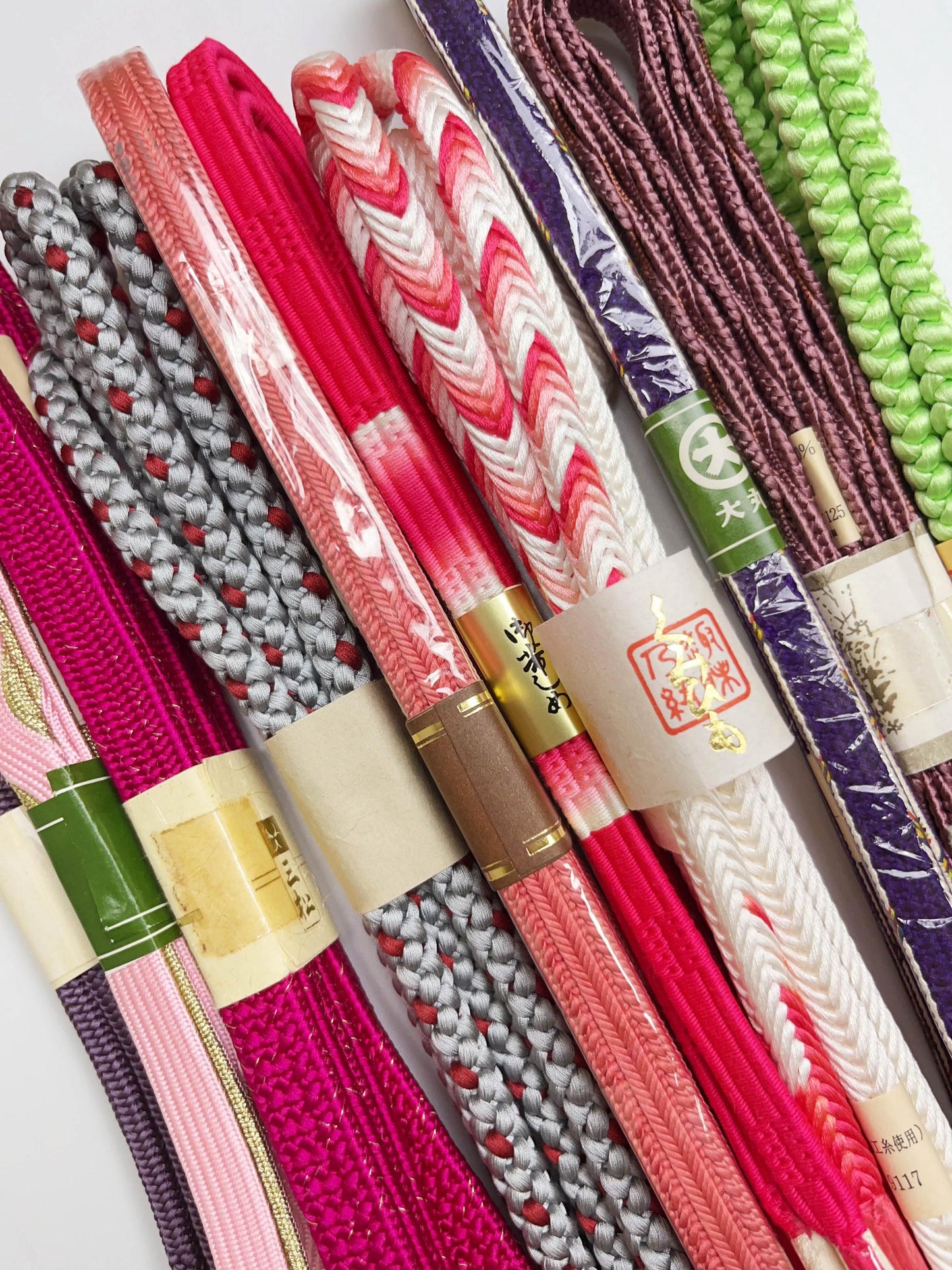 Japanese Obijime Cord Collection: Japanese Kimono Belt, Unused Condition, S03