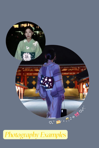 Luminous Cat Hanhaba Obi: Halloween Kimono Belt