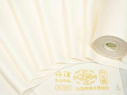 Rank S Japanese Silk Fabric Roll for Kimono/ Kimono Complete Bolt/ Top Quality Garment/White Silk Crepe Fabric/ T07