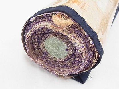 Japanese Tsumugi Silk Kimono Fabric Bolt: Butterfly Pattern
