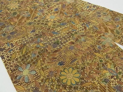 Vintage Floral Silk Nagoya Obi Belt - Japanese Kimono Obi (OB194)