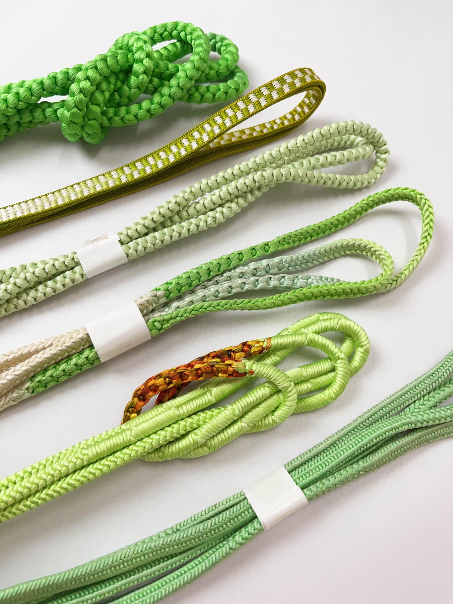 Green Silk Obijime Cord: Japanese Kimono Belt Accessory, Q5