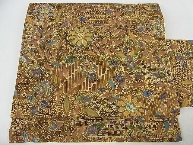 Vintage Floral Silk Nagoya Obi Belt - Japanese Kimono Obi (OB194)