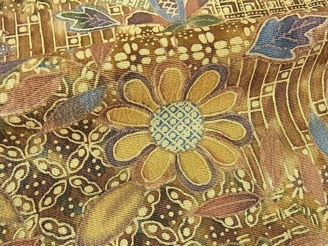 Vintage Floral Silk Nagoya Obi Belt - Japanese Kimono Obi (OB194)