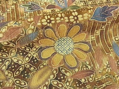 Vintage Floral Silk Nagoya Obi Belt - Japanese Kimono Obi (OB194)