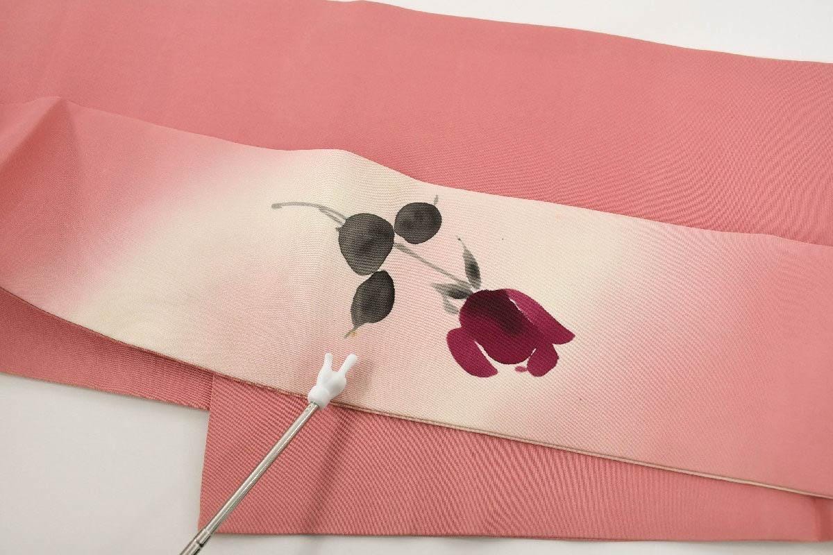 Vintage Silk Nagoya Obi Belt: Pastel Floral Kimono Sash