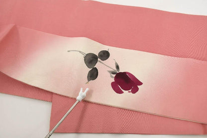 Vintage Silk Nagoya Obi Belt: Pastel Floral Kimono Sash