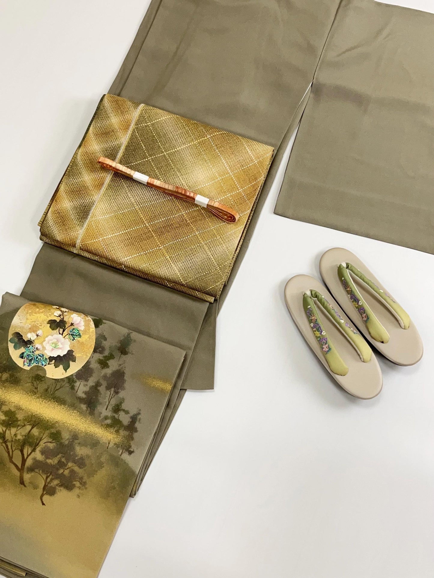 Patterned Silk Fukuro Obi - Rank S - 452x31.5cm