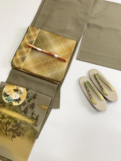 Patterned Silk Fukuro Obi - Rank S - 452x31.5cm