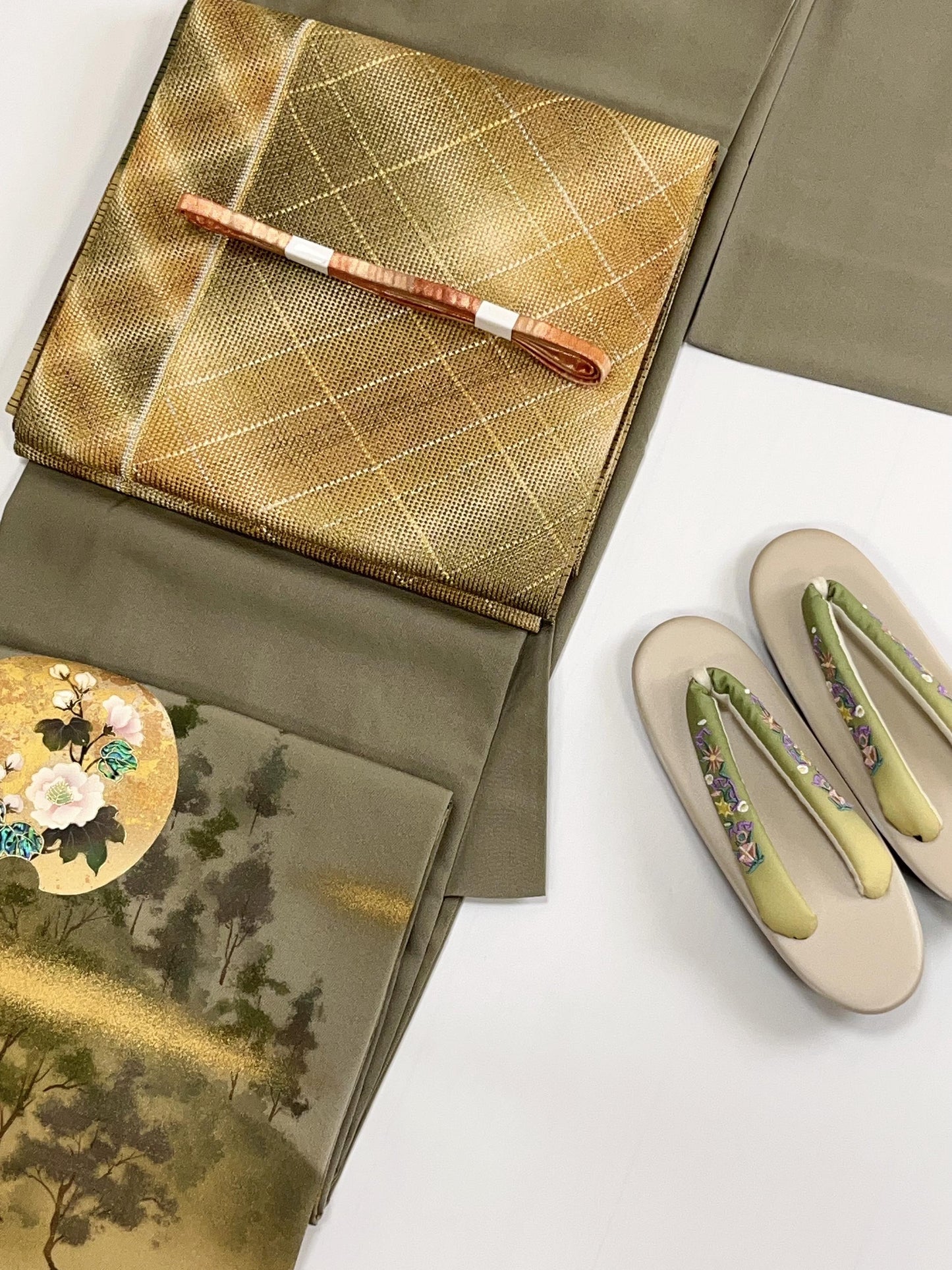 Patterned Silk Fukuro Obi - Rank S - 452x31.5cm