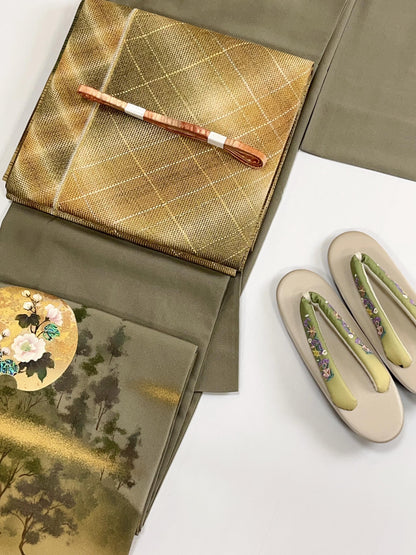 Patterned Silk Fukuro Obi - Rank S - 452x31.5cm