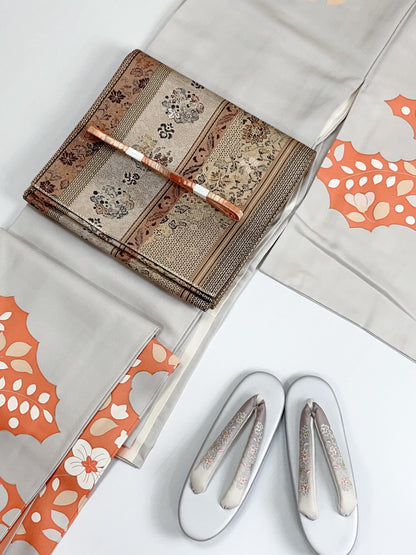 Silk Fukuro Obi: Tea Ceremony Kimono Obi (Rank S)