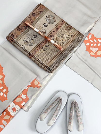 Silk Fukuro Obi: Tea Ceremony Kimono Obi (Rank S)