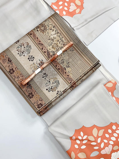 Silk Fukuro Obi: Tea Ceremony Kimono Obi (Rank S)